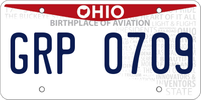 OH license plate GRP0709
