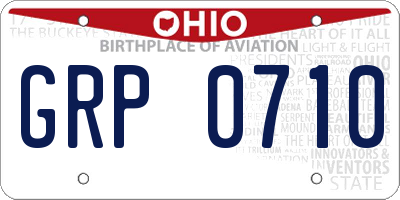 OH license plate GRP0710