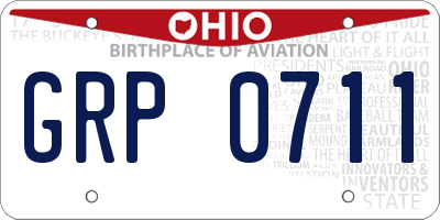 OH license plate GRP0711
