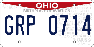OH license plate GRP0714