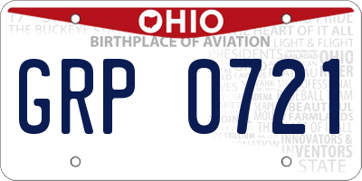 OH license plate GRP0721