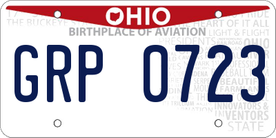 OH license plate GRP0723