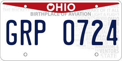 OH license plate GRP0724