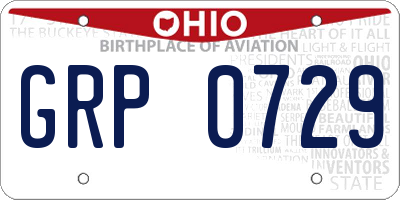 OH license plate GRP0729