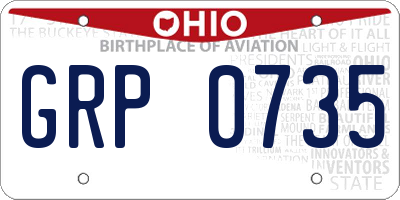 OH license plate GRP0735