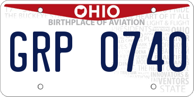 OH license plate GRP0740
