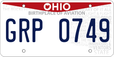 OH license plate GRP0749