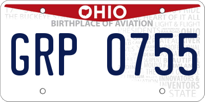 OH license plate GRP0755