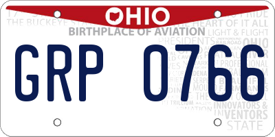 OH license plate GRP0766