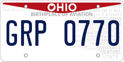 OH license plate GRP0770