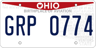 OH license plate GRP0774
