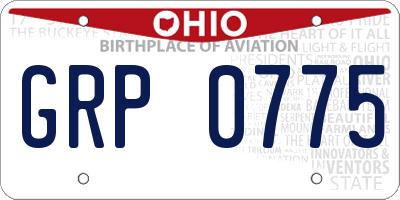 OH license plate GRP0775
