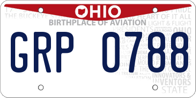 OH license plate GRP0788