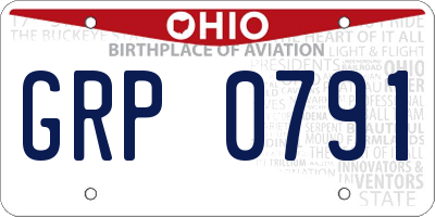 OH license plate GRP0791