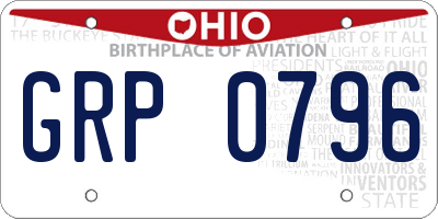 OH license plate GRP0796