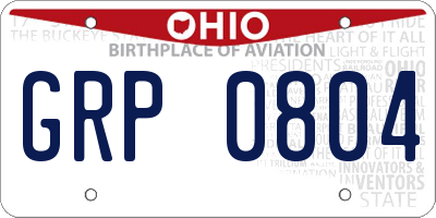 OH license plate GRP0804