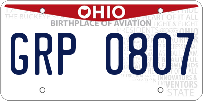 OH license plate GRP0807