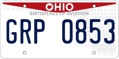 OH license plate GRP0853