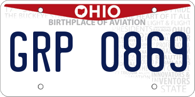 OH license plate GRP0869