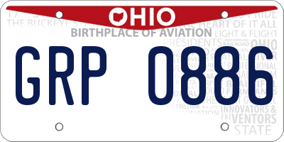 OH license plate GRP0886