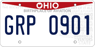 OH license plate GRP0901