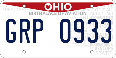 OH license plate GRP0933