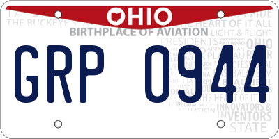 OH license plate GRP0944