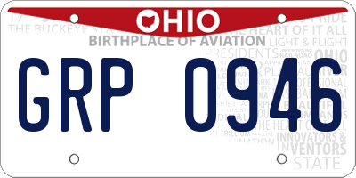 OH license plate GRP0946
