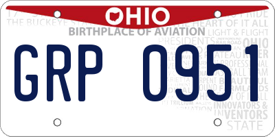 OH license plate GRP0951