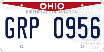 OH license plate GRP0956