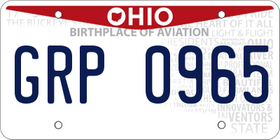 OH license plate GRP0965