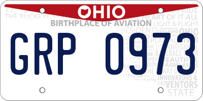 OH license plate GRP0973