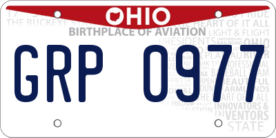 OH license plate GRP0977