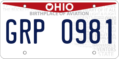 OH license plate GRP0981