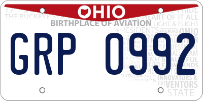 OH license plate GRP0992