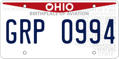 OH license plate GRP0994