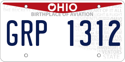 OH license plate GRP1312