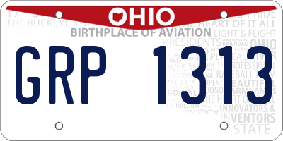 OH license plate GRP1313