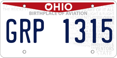 OH license plate GRP1315