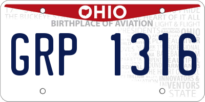 OH license plate GRP1316