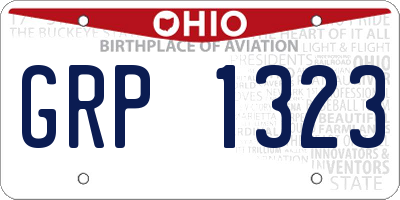 OH license plate GRP1323