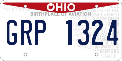 OH license plate GRP1324