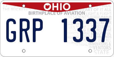 OH license plate GRP1337