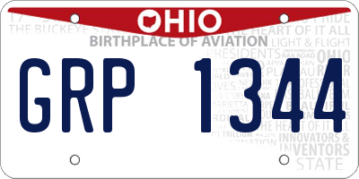 OH license plate GRP1344