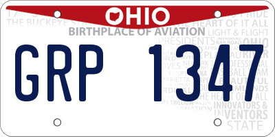 OH license plate GRP1347