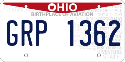 OH license plate GRP1362