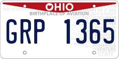 OH license plate GRP1365