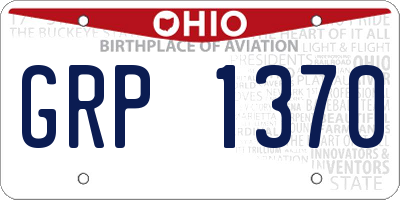 OH license plate GRP1370