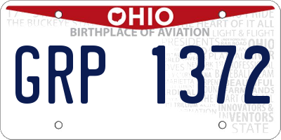 OH license plate GRP1372