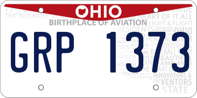 OH license plate GRP1373